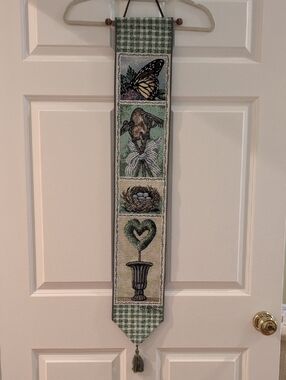 Vintage Garden Party Tapestry Bell Pull Wall Hanging by Vicky Howard